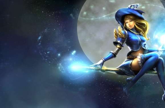 Lux (League Of Legends) Moon Flying Broomstick Witch Halloween Holiday Video Game League Of Legends