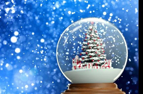 Magical Christmas Snow Globe Wallpaper in HD