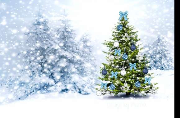 Magical Christmas Tree HD Holiday Wallpaper wallpapers hd quality