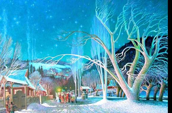 Magical Winter Wonderland HD Christmas Wallpaper