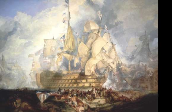 Majestic Battle at Sea - Artistic Drawing