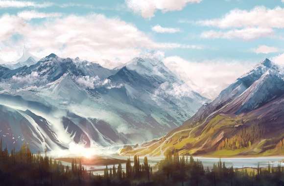 Majestic Fantasy Mountains