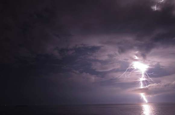 Majestic Lightning Over Sea and Sky