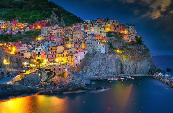 Manarola Blue hour wallpapers hd quality