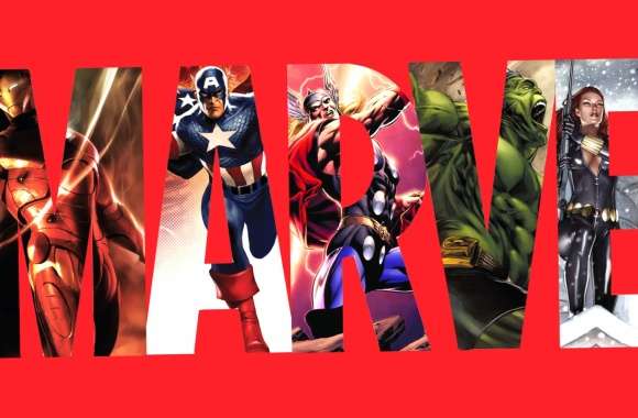 Marvel Heroes Hawkeye, Black Widow, Hulk, Thor, Captain America, Iron Man