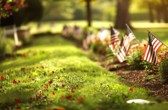 Memorial Day Tribute American Flags