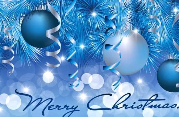 Merry Christmas Ribbon White Blue Christmas Ornaments Holiday Christmas