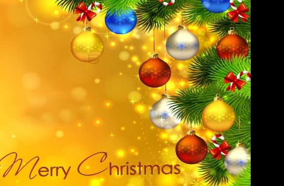 Merry Christmas Sparkles Colorful Christmas Ornaments Holiday Christmas