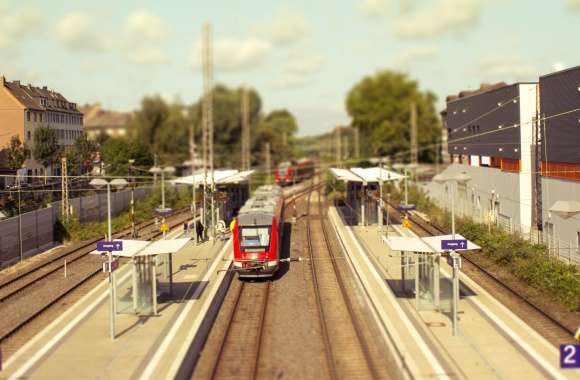 Miniature Train Station Train Photography Tilt Shift