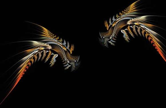 Minimalist Black Dark Simple Colors Abstract Fractal