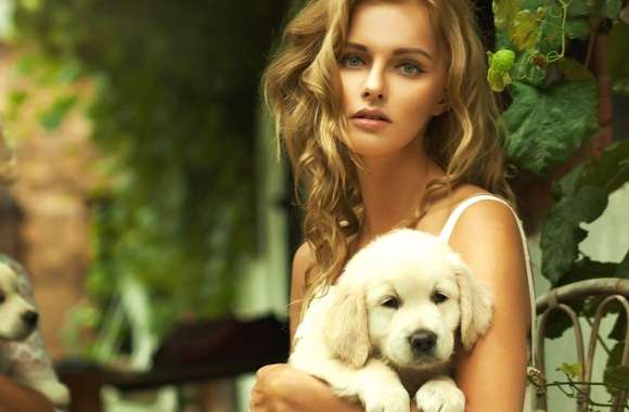 Model with Puppy -