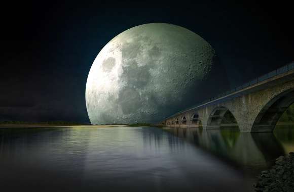 Moonlit Bridge Fantasy -