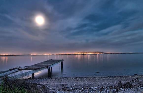 Moonlit Dock of a Serene Night