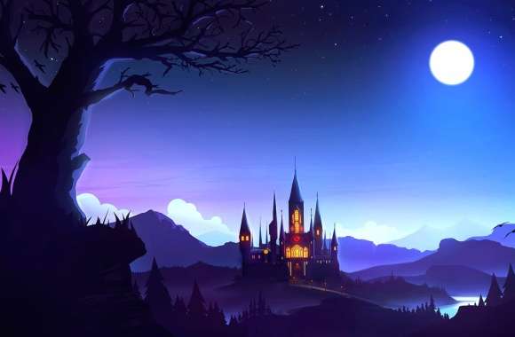 Moonlit Fantasy Castle