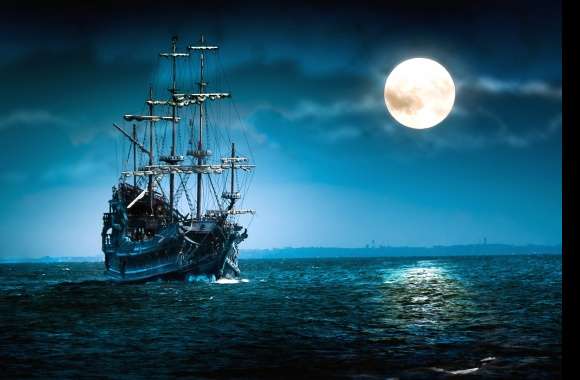 Moonlit Fantasy Ship -