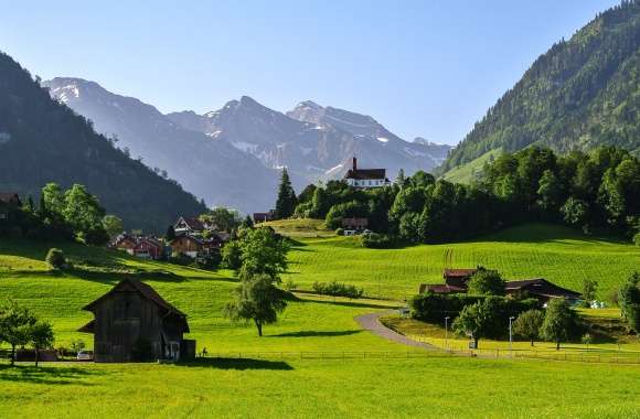 Morning in a Swiss Valley wallpapers hd quality