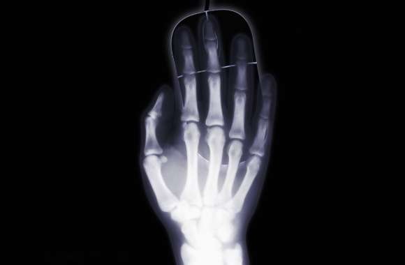 Mouse (computer) X-ray Vision Black Humor Minimalist Hand Bones Photography X-ray 8k Ultra