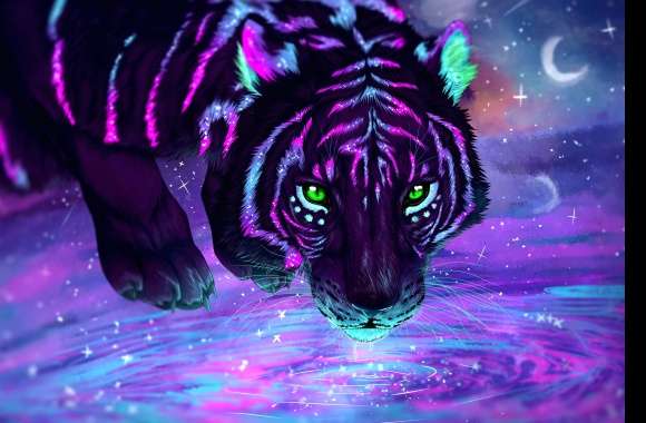 Mystic Reflections Green-Eyed Tiger wallpapers hd quality