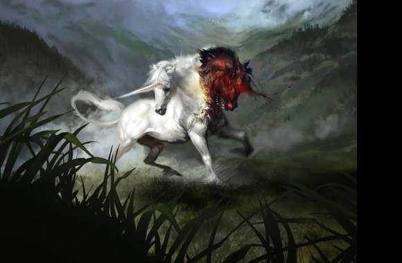 Mystic Unicorn HD Fantasy Wallpaper