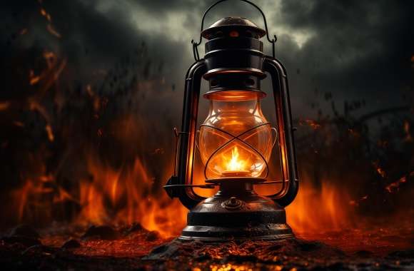 Mystical Lantern Amidst Flames wallpapers hd quality