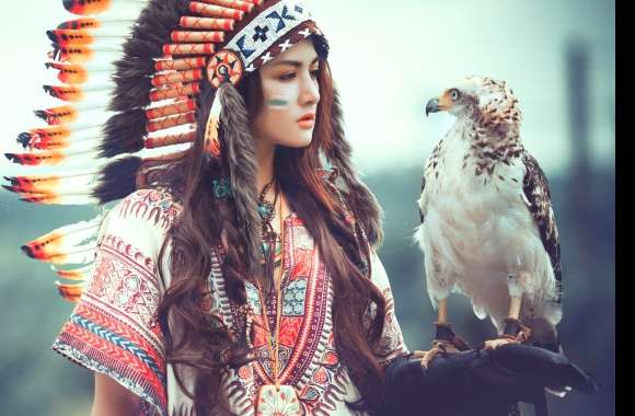 Native American Model with Eagle -