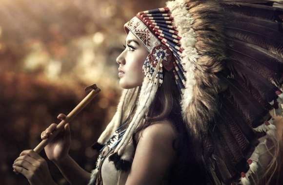 Native Elegance Woman in Headdress