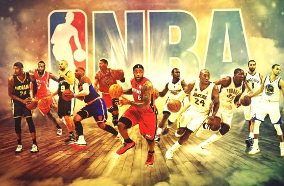 NBA Legends in Action - HD Basketball Wallpaper