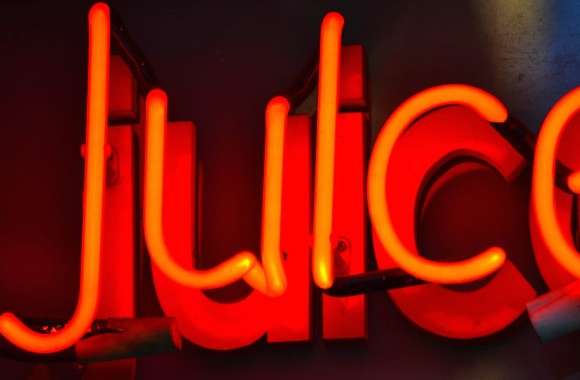 Neon Juice Sign in the City Of Brisbane, Australia