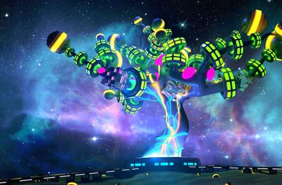 Neon Surreal Space Tree -