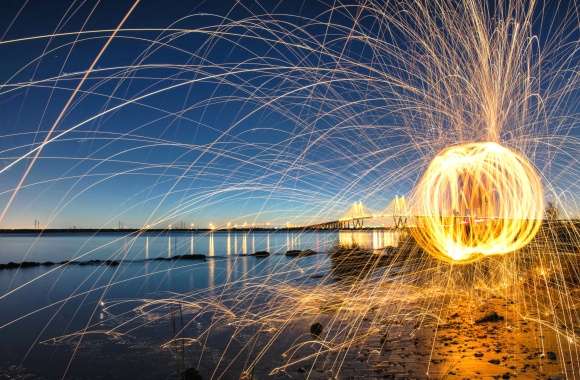 Night Bridge Fireworks A Stunning