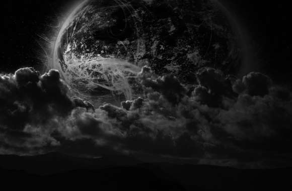 Night Sky Sci-Fi Planet Rise wallpapers hd quality