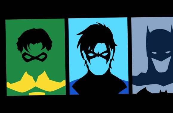 Nightwing, Robin, and Batman Unite in DC Comics Style