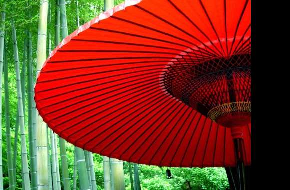 Oriental Red Umbrella