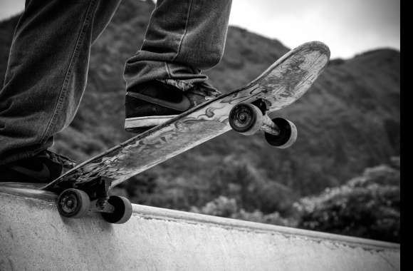 Outdoor Black & White Skateboard Skateboarding Sports