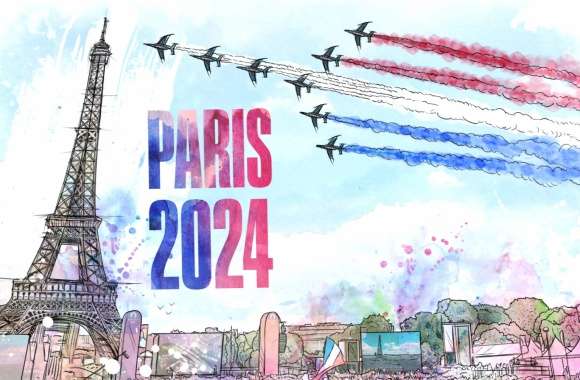 Paris 2024 Olympic Games at the Eiffel Tower wallpapers hd quality