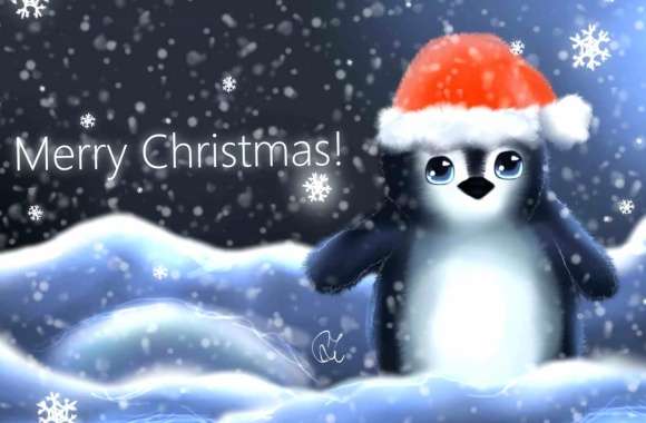 Penguin Merry Christmas Holiday Christmas