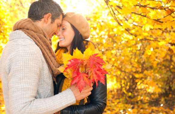 People Romantic Leaf Fall Photography Love