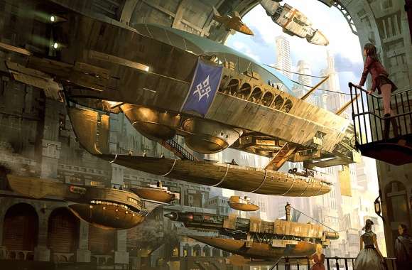People Sci Fi Aircraft Wallpaper
