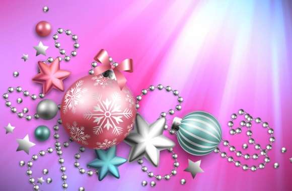 Pink Christmas Ornaments Holiday Christmas Wallpaper wallpapers hd quality