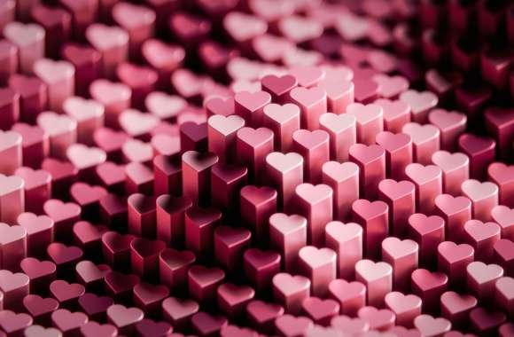 Pink hearts 3D background wallpapers hd quality