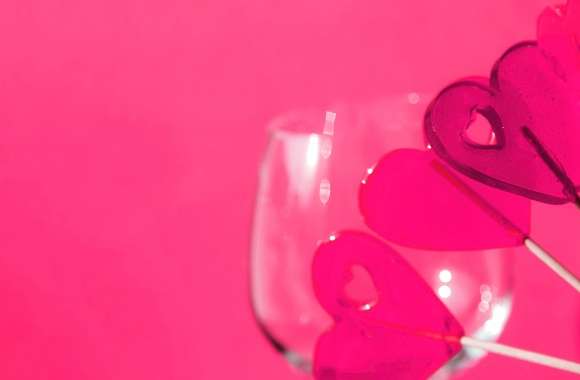 Pink hearts Lollipop wallpapers hd quality