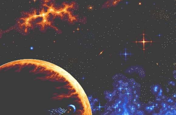 Pixel Cosmos Artistic HD Space Wallpaper