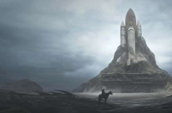 Post-Apocalyptic Space Shuttle Landscape -