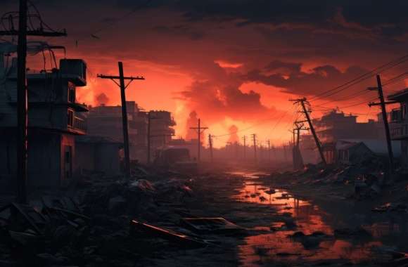 Post-Apocalyptic Town Wallpaper wallpapers hd quality