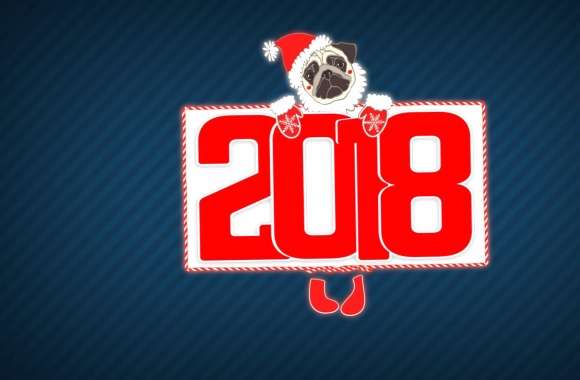 Pug Holiday New Year 2018