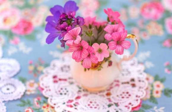 Purple Flower Pink Flower Cup Flower Photography Still Life