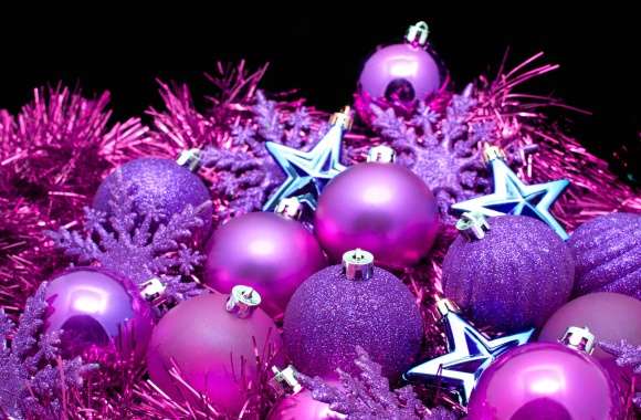 Purple Snowflake Star Christmas Ornaments Holiday Christmas