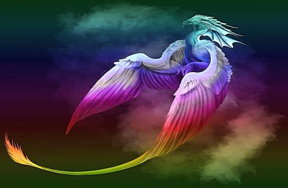 Rainbow Phoenix Dragon Fantasy -