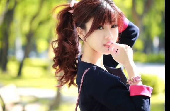 Red-Haired Beauty in the Park -