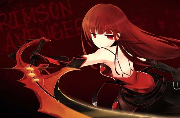 Red Hair Sword Dark Crimson Knight Elesis (Elsword) Video Game Elsword